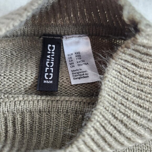 H&M Khaki Green striped sweater - XXS - Picture 6 of 12